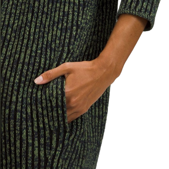 SOLD!!!  Lululemon Cotton Cashmere Wool Blend Cardigan Green & Black Size 10 - Picture 5 of 11